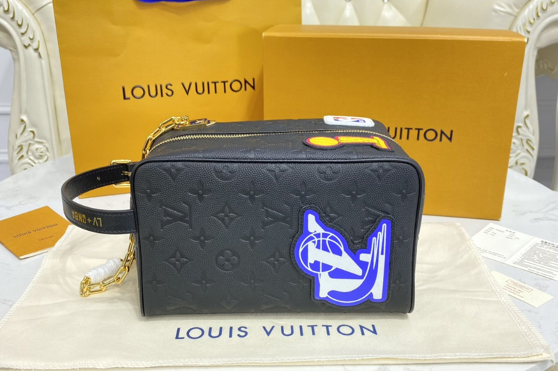 Louis Vuitton M58515 LV LVXNBA Cloakroom Dopp Kit Bag in Black Cowhide leather
