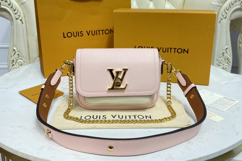 Louis Vuitton M58555 LV Lockme Tender cross-body bag in Rosewater Pink Grained calf leather