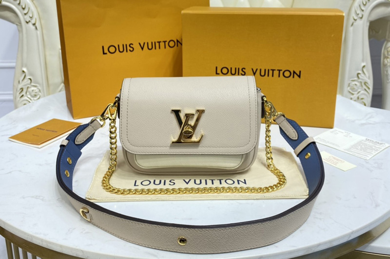 Louis Vuitton M58554 LV Lockme Tender cross-body bag in Greige Grained calf leather