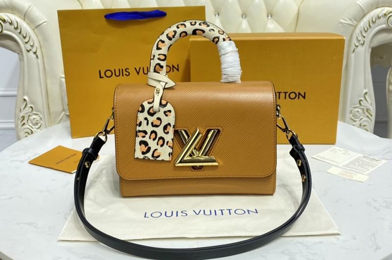 Louis Vuitton M58689 LV Twist MM handbag in Gold Epi grained leather