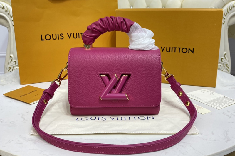 Louis Vuitton M58691 LV Twist PM handbag in Pondichery Pink Taurillon leather