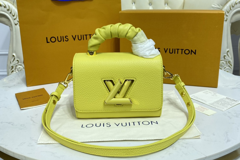 Louis Vuitton M58571 LV Twist PM handbag in Ginger Yellow Taurillon leather