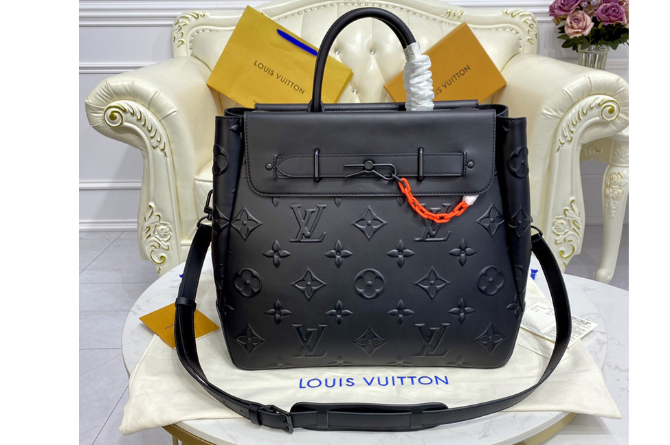 Louis Vuitton M58710 LV Steamer Tote Bag in Black cowhide leather