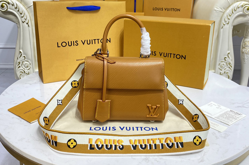 Louis Vuitton M58931 LV Cluny Mini handbag in Gold Miel Epi leather