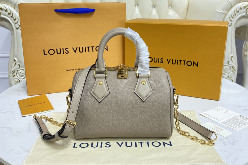 Louis Vuitton M58958 LV Speedy Bandoulière 20 handbag in Grey Monogram Empreinte leather