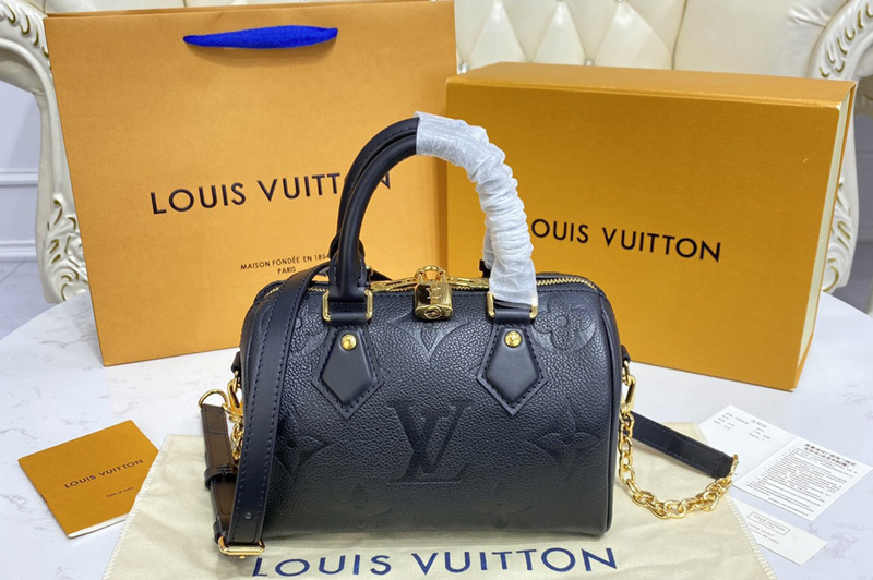 Louis Vuitton M58953 LV Speedy Bandoulière 20 handbag in Black Monogram Empreinte leather