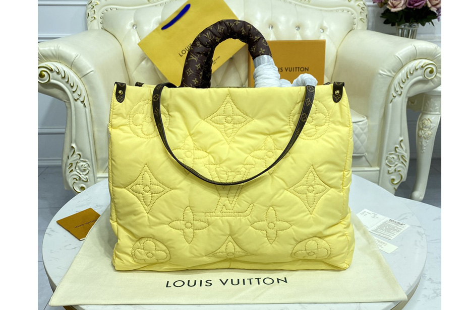 Louis Vuitton M59007 LV OnTheGO GM tote bag in Yellow Econyl regenerated nylon