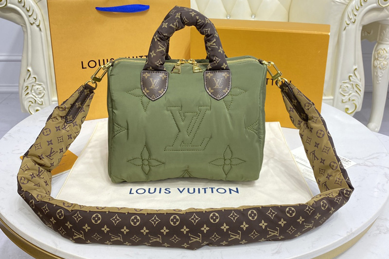 Louis Vuitton M59009 LV Speedy Bandoulière 25 handbag in Green Econyl regenerated nylon