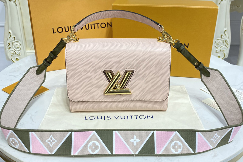 Louis Vuitton M59028 LV Twist MM handbag in Rose Jasmin Epi leather