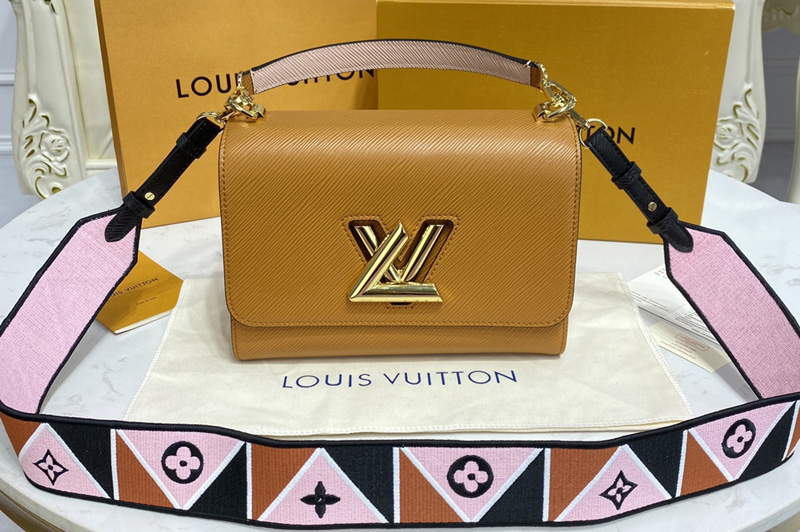 Louis Vuitton M59026 LV Twist MM handbag in Gold Cipango Epi leather