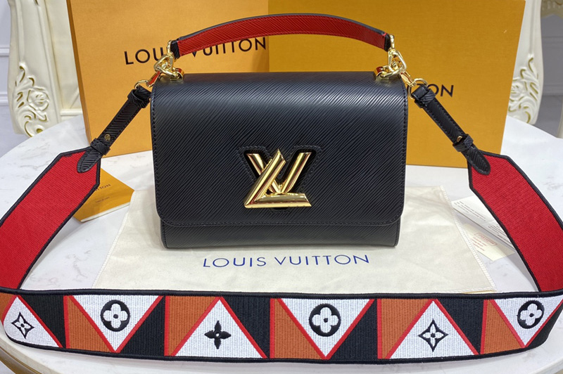 Louis Vuitton M59027 LV Twist MM handbag in Black Epi leather