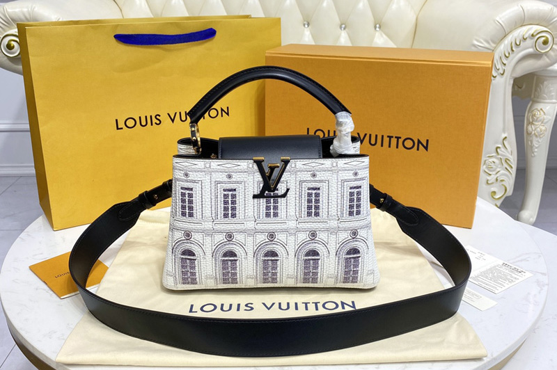 Louis Vuitton M59119 LV Capucines BB handbag in Printed matte calf leather