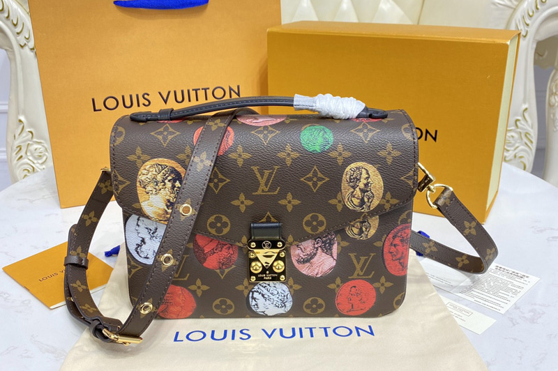 Louis Vuitton M59257 LV Pochette Metis handbag in Monogram Cameo printed canvas