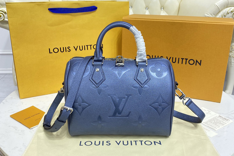 Louis Vuitton M59273 LV Speedy Bandoulière 25 handbag in Navy Blue Monogram Empreinte leather