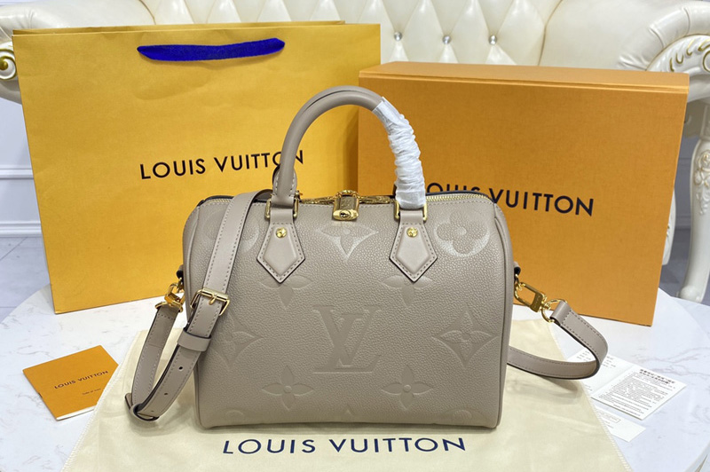 Louis Vuitton M59273 LV Speedy Bandoulière 25 handbag in Tourterelle Monogram Empreinte leather