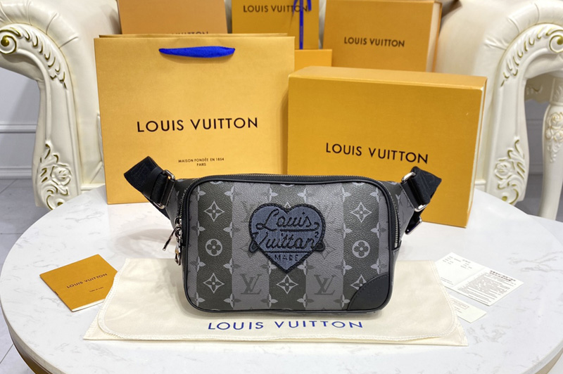 Louis Vuitton M59338 LV Modular sling bag in Monogram Stripes Eclipse canvas