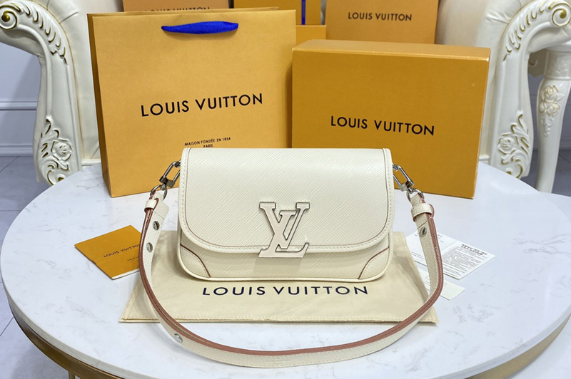 Louis Vuitton M59457 LV Buci crossbody Bag in Quartz White Epi leather