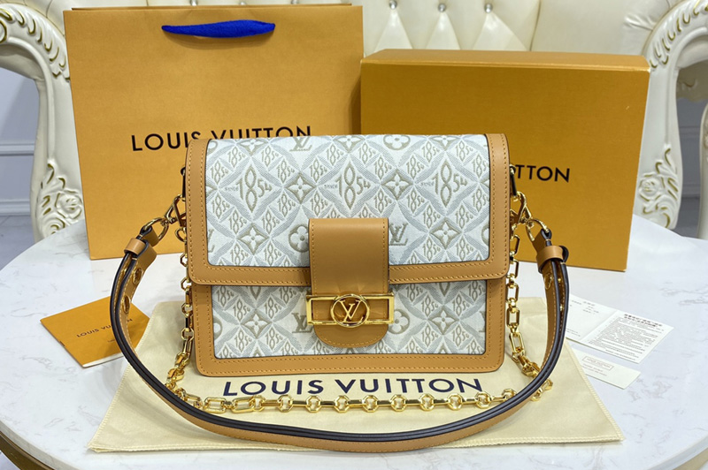 Louis Vuitton M59483 LV Dauphine MM handbag in Since 1854 Jacquard textile