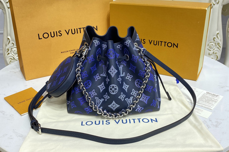 Louis Vuitton M59552 LV Bella bag in Navy Blue Mahina calfskin Leather
