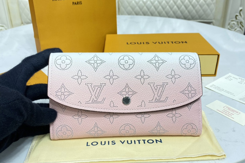 Louis Vuitton M60143 LV Iris wallet in Gradient Pink Mahina perforated calf leather