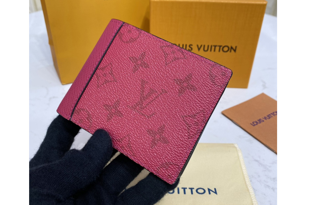 Louis Vuitton M30759 LV Multiple wallet in Red Taigarama