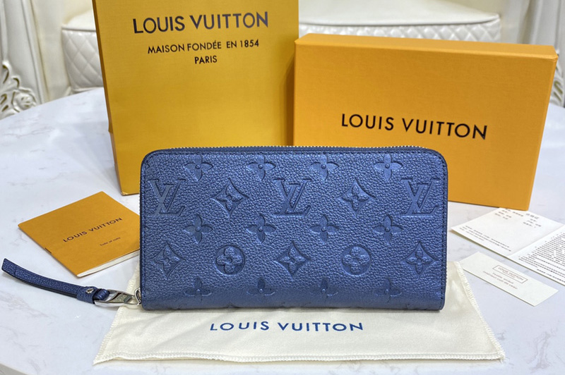 Louis Vuitton M62121 LV Zippy wallet in Navy Blue Monogram Empreinte leather