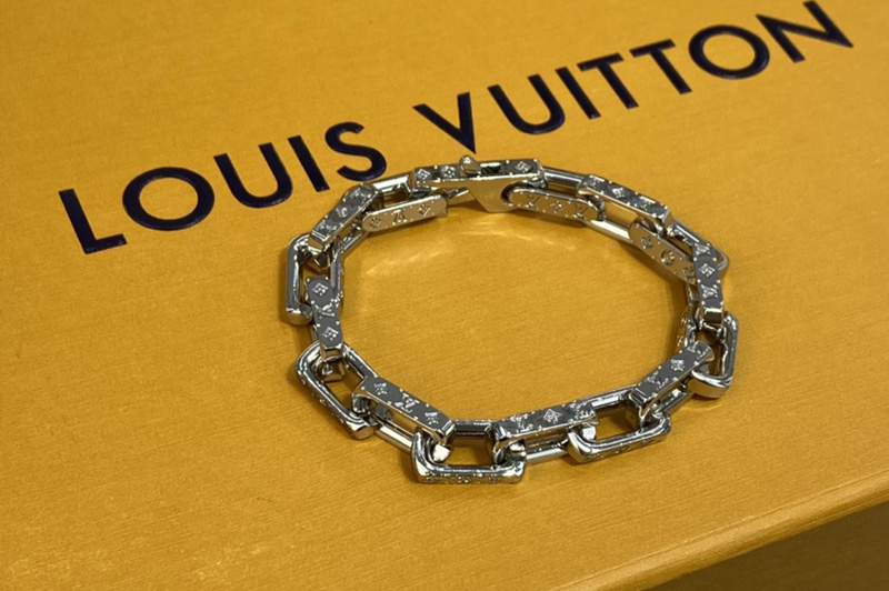 Louis Vuitton M64224 LV Monogram Chain bracelet in Silver-color