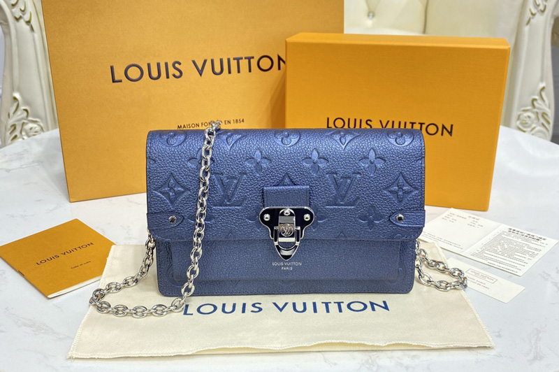 Louis Vuitton M67839 LV Vavin Chain Wallet bag in Navy Blue Monogram Empreinte leather
