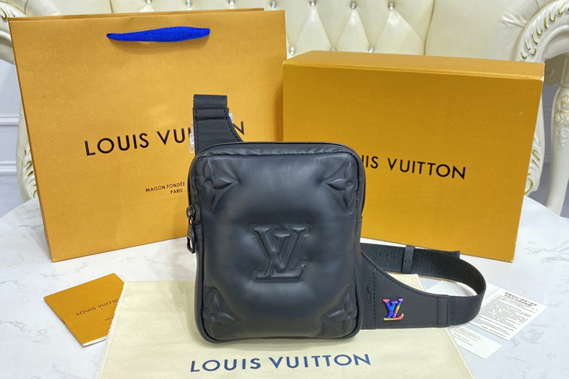 Louis Vuitton M68773 LV Asymmetrical Sling Bag in Black Lambskin leather