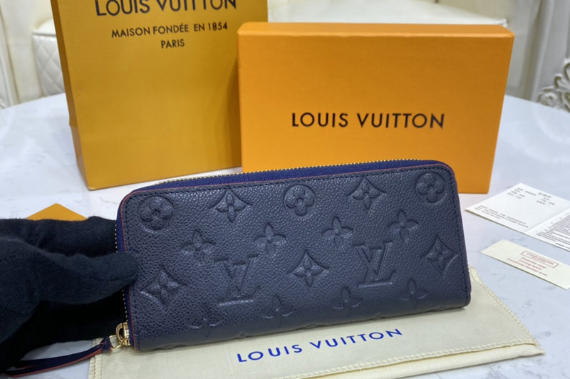 Louis Vuitton M69415 LV Clémence Wallet in Navy Blue/Red Monogram Empreinte leather