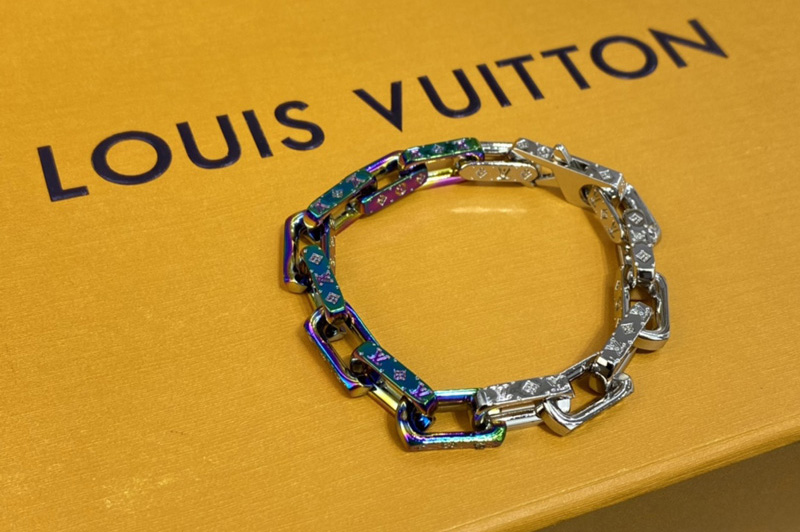 Louis Vuitton M69468 LV Monogram Chain bracelet in Silver/Rainbow