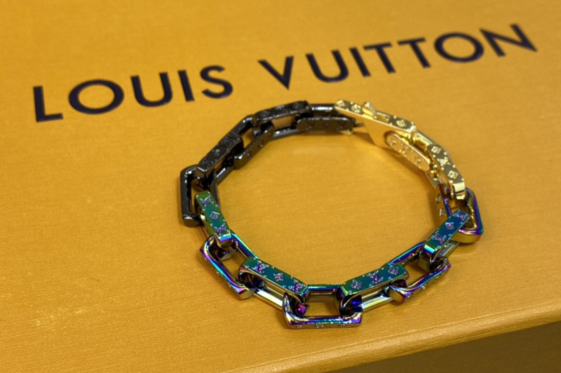 Louis Vuitton M69468 LV Monogram Chain bracelet in Gold/Rainbow