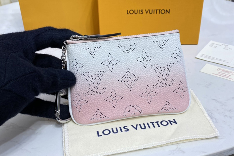 Louis Vuitton M69508 LV Key Pouch in Gradient Pink Mahina perforated calf leather