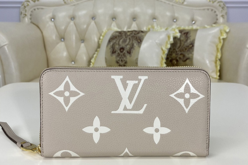 Louis Vuitton M69794 LV Zippy wallet in Gray/Cream Monogram Empreinte leather