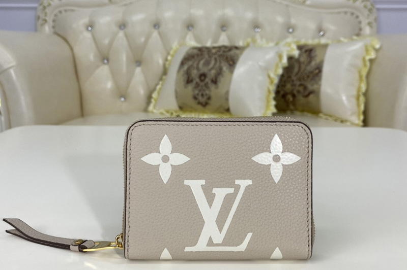 Louis Vuitton M69797 LV Zippy Coin Purse in Gray/Cream Monogram Empreinte leather