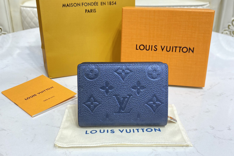 Louis Vuitton M80151 LV Cléa Wallet in Navy Blue Monogram Empreinte leather
