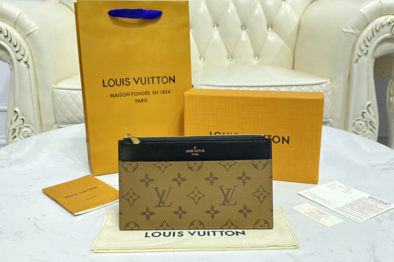 Louis Vuitton M80390 LV Slim purse in Monogram Reverse coated canvas