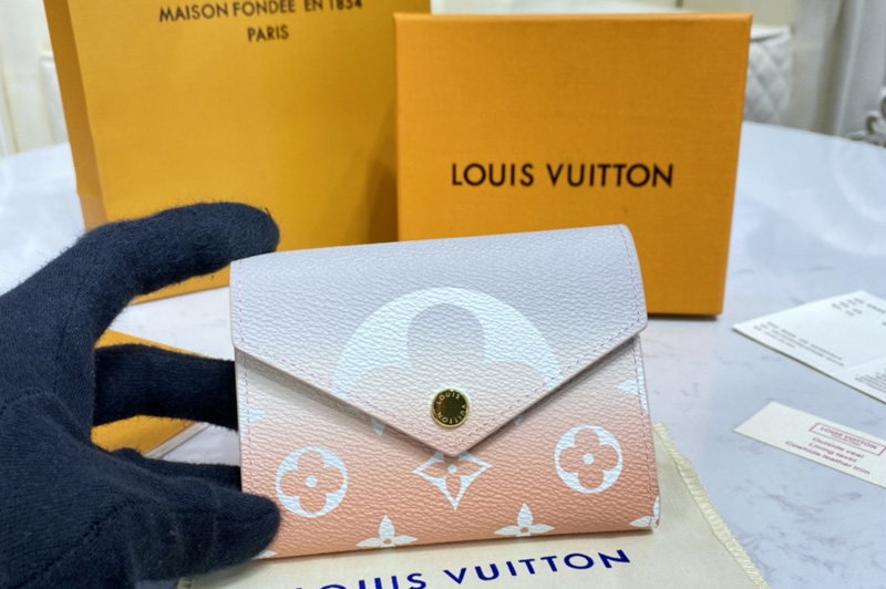 Louis Vuitton M80386 LV Victorine wallet in Mist Gray Monogram coated canvas