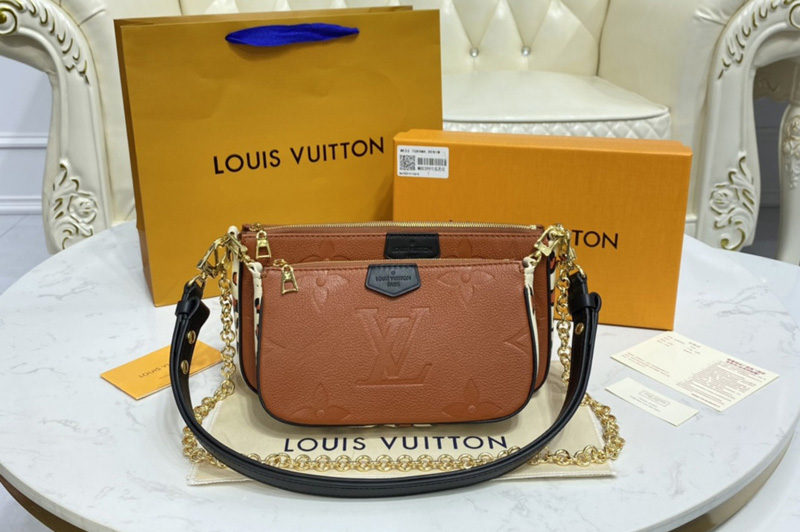 Louis Vuitton M45839 LV Multi Pochette Accessoire in Caramel Monogram Empreinte leather