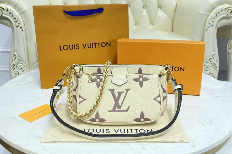 Louis Vuitton M45777 LV Multi Pochette Accessoires cross-body bag in Beige Monogram Empreinte leather