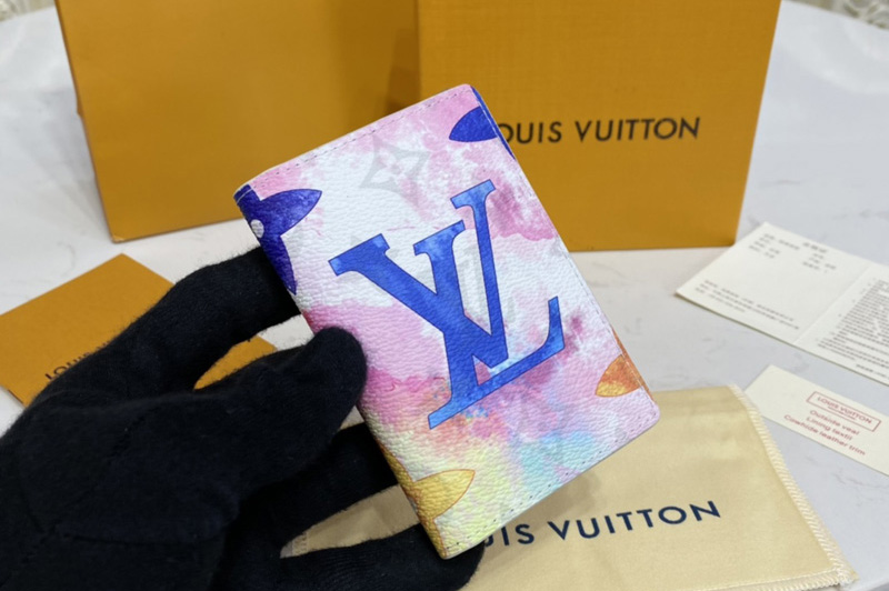 Louis Vuitton M80456 LV Pocket Organizer wallet in Monogram Watercolor Multico coated canvas