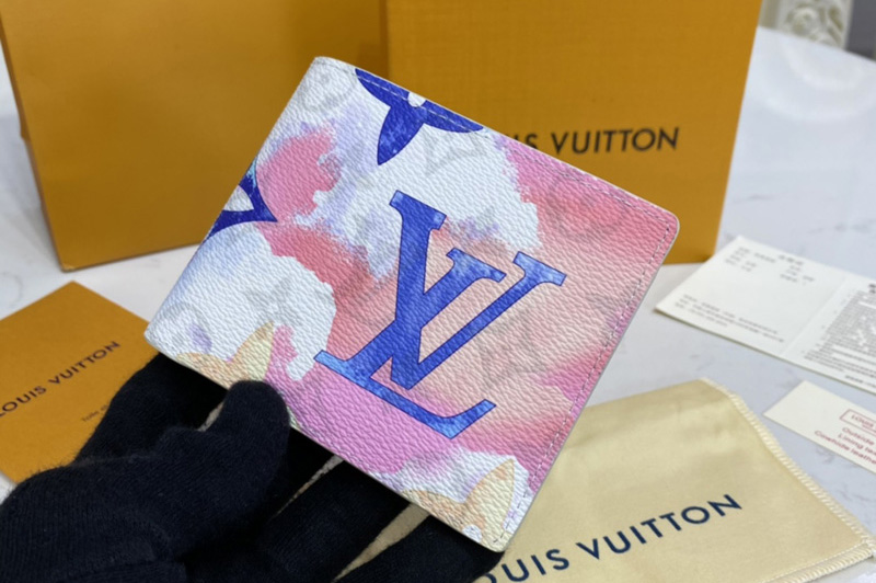 Louis Vuitton M80458 LV Multiple wallet in Monogram Watercolor Multicolor coated canvas
