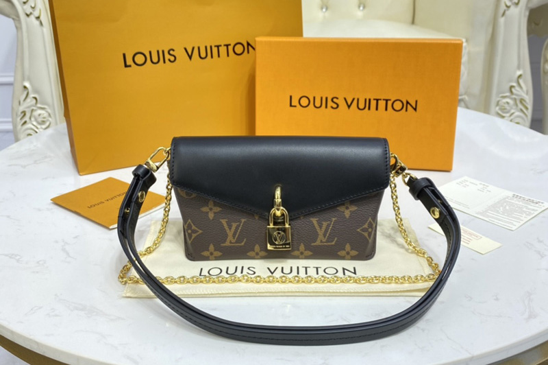 Louis Vuitton M80559 LV Padlock on Strap bag in Monogram Canvas and Black Calf Leather