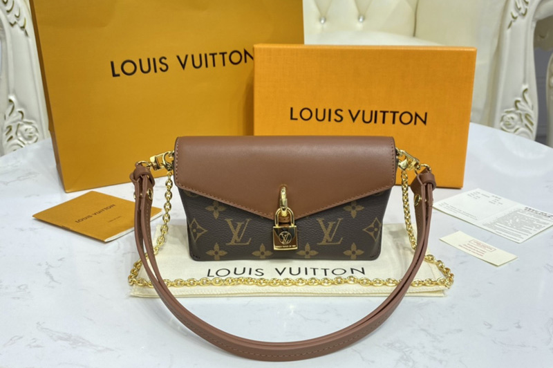 Louis Vuitton M80763 LV Padlock on Strap bag in Monogram Canvas and Brown Calf Leather
