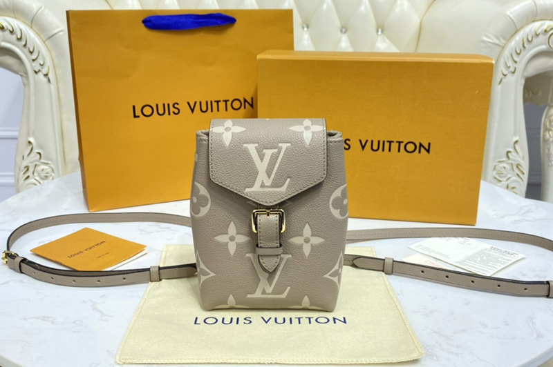 Louis Vuitton M45764 LV Tiny Backpack in Gray Monogram Empreinte Leather