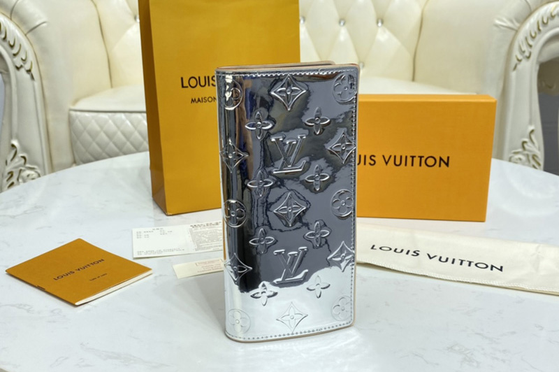 Louis Vuitton M80807 LV Brazza Wallet in Monogram Mirror coated canvas