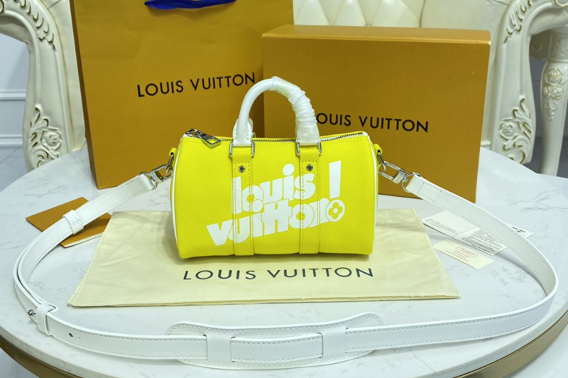 Louis Vuitton M80842 LV Keepall XS bag in Yellow cowhide leather