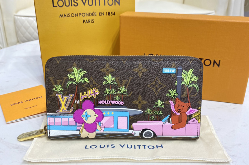 Louis Vuitton M80857 LV Zippy Wallet in Monogram canvas With Fuchsia Pink