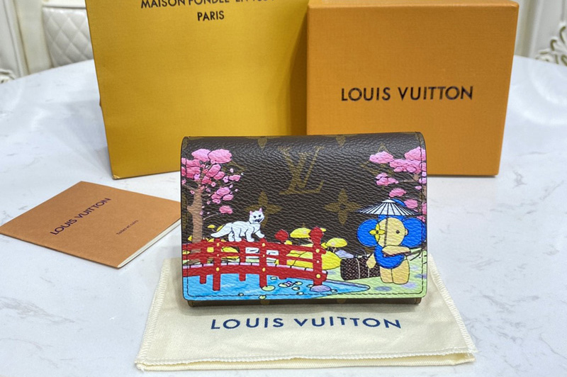 Louis Vuitton M80873 LV Victorine Wallet in Monogram coated canvas With Wisteria Pink