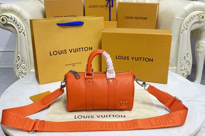 Louis Vuitton M81004 LV Keepall XS travel bag in Orange Aerogram leather